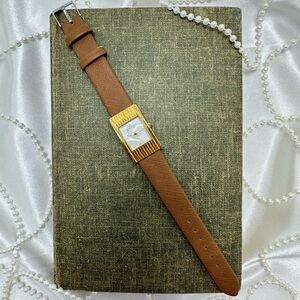 Vintage Gold Joan Rivers Classics Watch with Brown Band